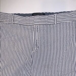 Banana Republic Gray Flat Front Shorts with Vertical Stripes